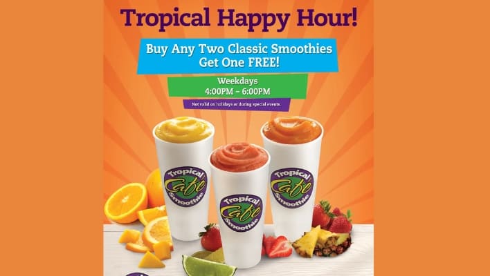 tropical smoothie half off hours