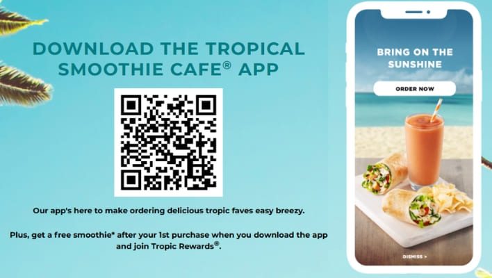 Tropical Smoothie Cafe rewards app