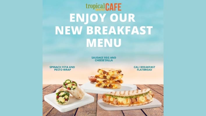Tropical Smoothie Cafe Breakfast items 2025