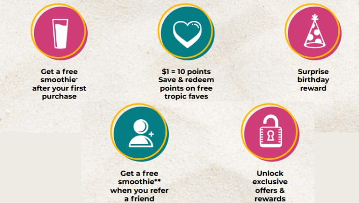 Tropical Smoothie Cafe Mobile Rewards-earn points