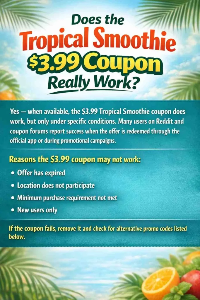 Does the Tropical Smoothie $3.99 Coupon Really Work?