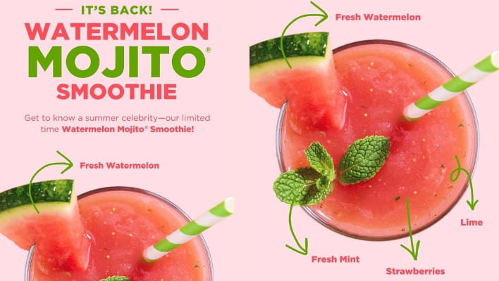 Watermelon Mojito limited-time seasonal tropical smoothie