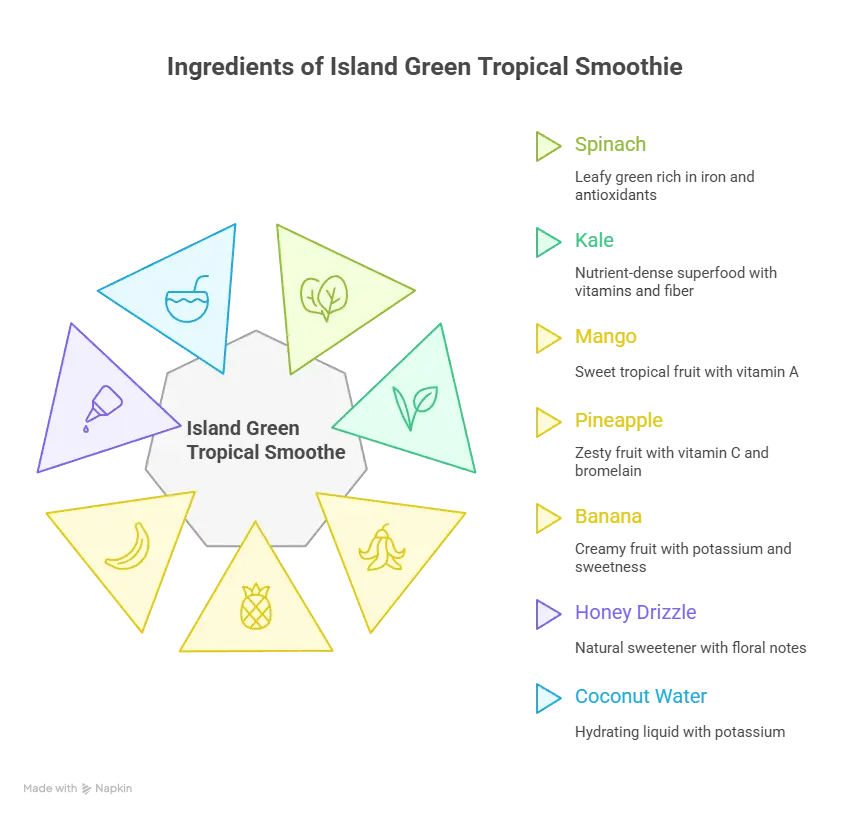 ingredients of Tropical Smoothie Island Green